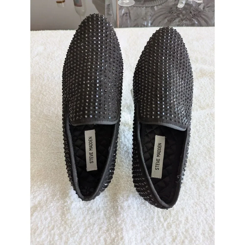 Steve Madden Broyals Swarovski  Embellished Slip-On Loafers  Sz 7